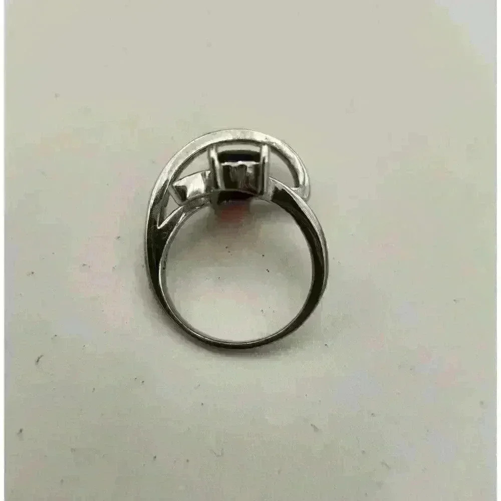 Unique Design Ruby & White Topaz 925 Sterling Silver Fashion Ring‎ Size 8 - Picture 11 of 11